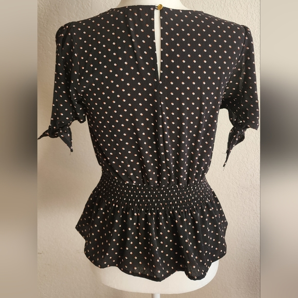 Polka dot Blouse with tie sleeves - Picture 2 of 3